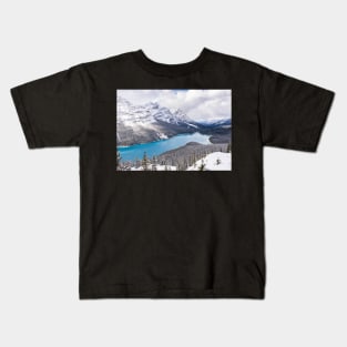 Winter Arrives at the Bow Summit Kids T-Shirt
